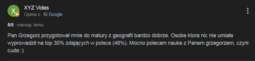 Opinion of satisfied studnet